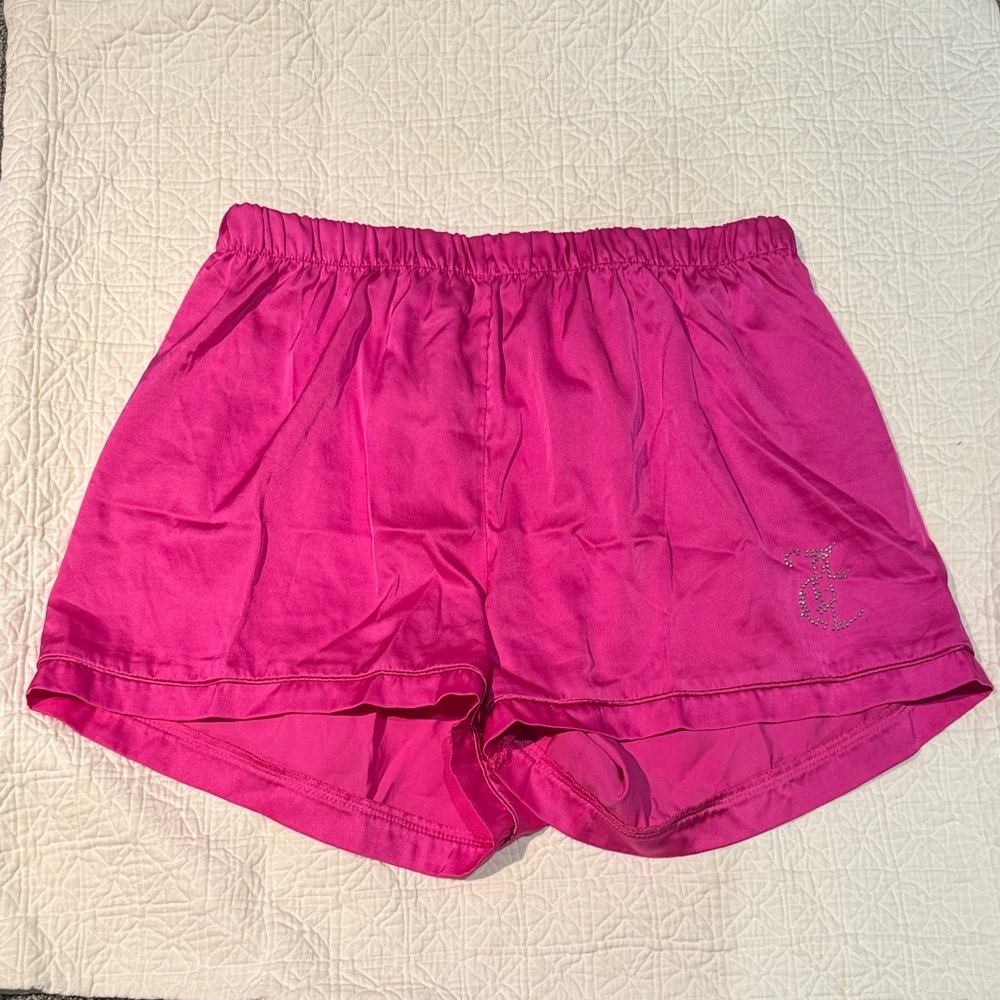 Women's Pink Satin Shorts